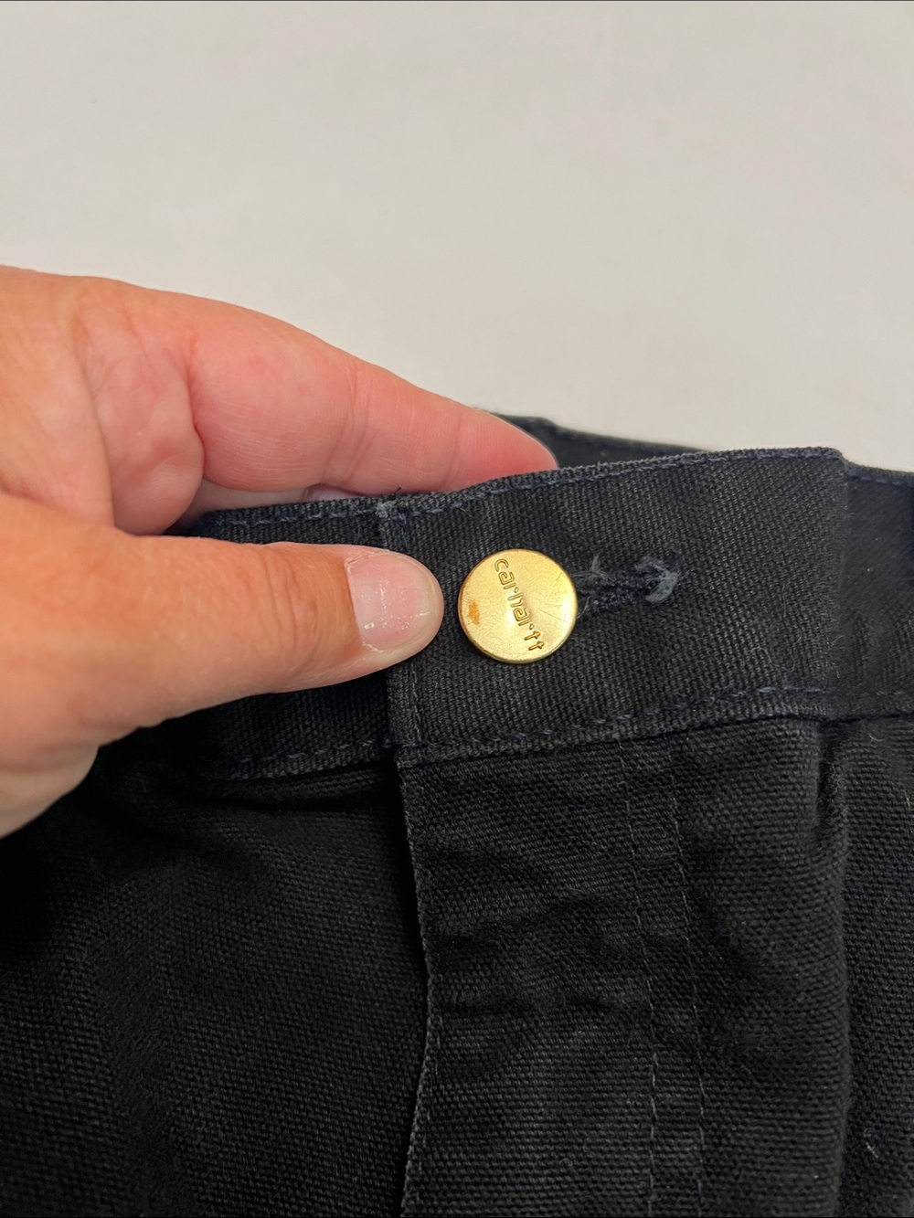 VINTAGE Y2K CARHARTT USA UNION MADE DOUBLE KNEE WORK PANTS BLACK SIZE 31x34 - Picture 5 of 12